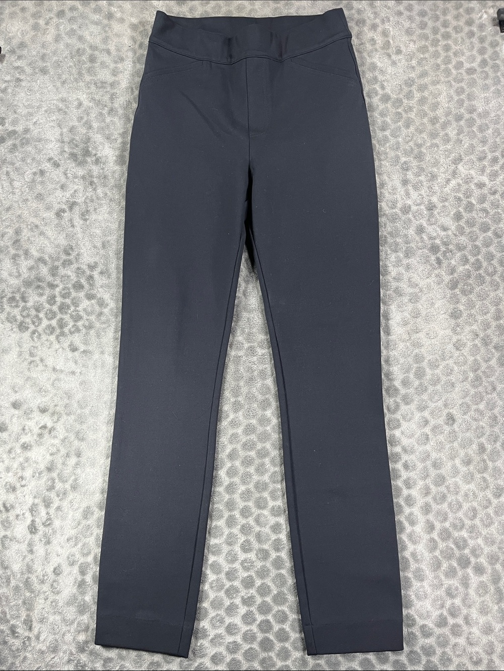 SPANX Black Pull On Slim Straight Pants Tall S Ankle Slit